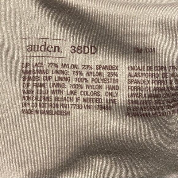 Auden Gray Full-Coverage Underwire Bra with Floral Pattern Size 38DD - Picture 2 of 6